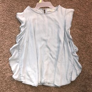 Denim sleeveless Alter’d State top; size large